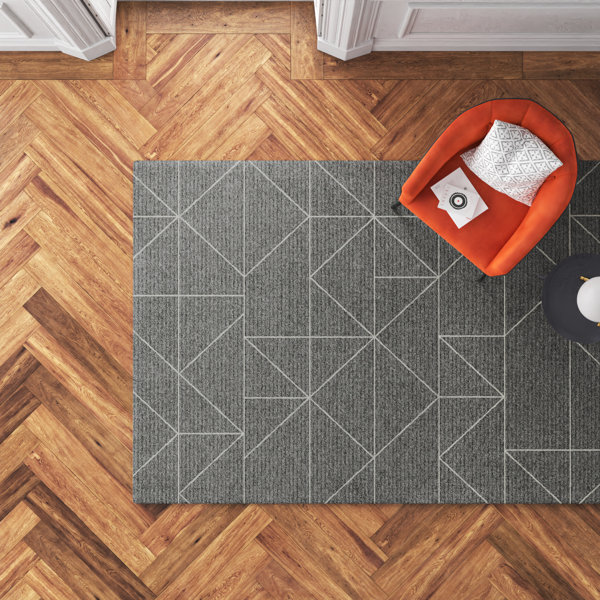Hykkon Jaxson Geometric Grey Rug & Reviews Wayfair.co.uk